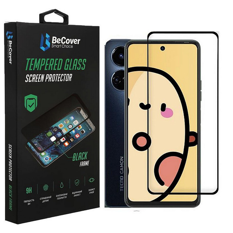 Защитное стекло BeCover для Tecno Camon 19 Neo (CH6i) Black (708168)
