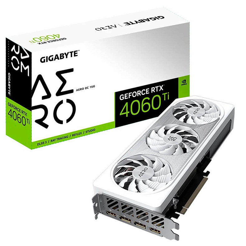 Відеокарта GeForce RTX 4060 Ti 16GB GDDR6 Aero OC Gigabyte (GV-N406TAERO OC-16GD)