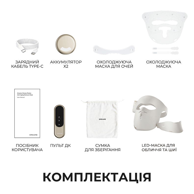 LED-маска для обличчя та шиї Dreame ChronaProMaxSet