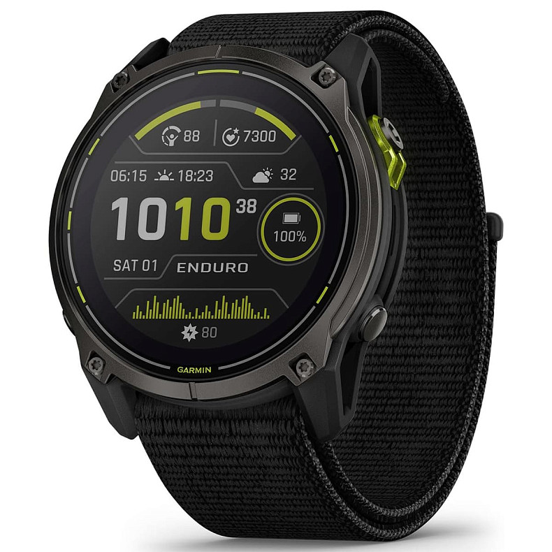 Спортивний годинник GARMIN Enduro 3 Carbon Gray DLC Titanium with Black Nylon Strap