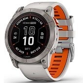 Спортивний годинник GARMIN Fenix 7X Pro Sapphire Solar Titanium with Grey/Orange Band