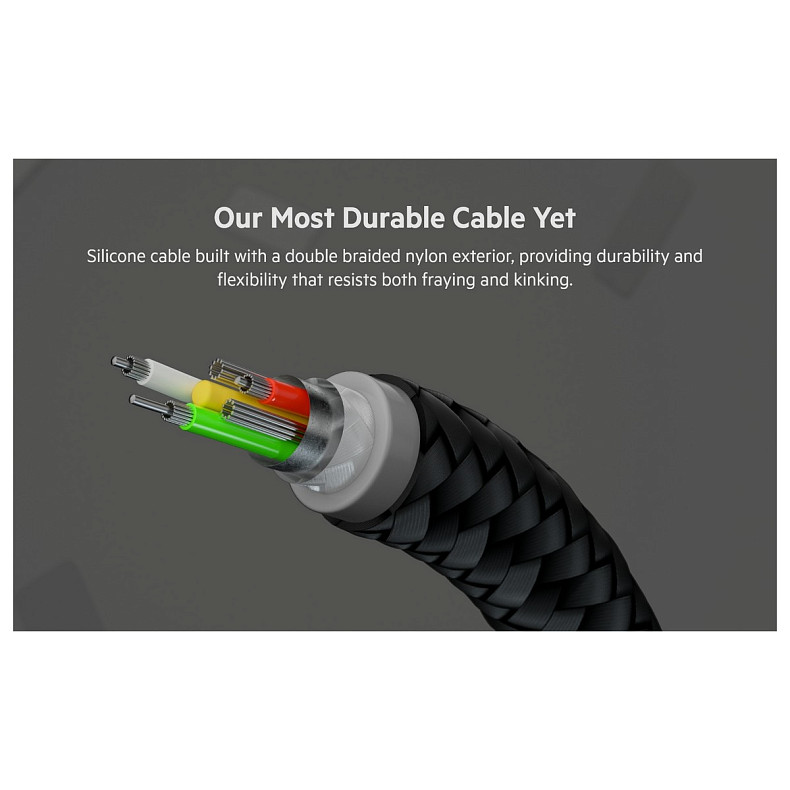 Кабель Belkin USB-A - Lightning плетений, силіконовий, з ремінцем на магніті, 1м, Black