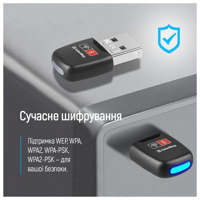 Беспроводной адаптер ColorWay Wi-Fi 6 (CW-AD-W1)