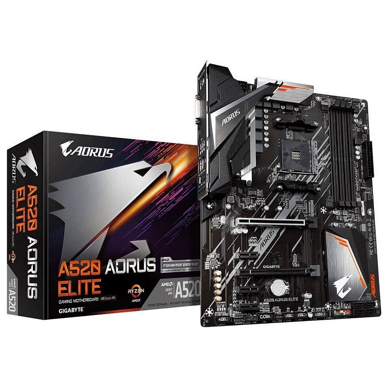 Материнська плата GIGABYTE A520 AORUS ELITE sAM4 A520 4xDDR4 HDMI ATX