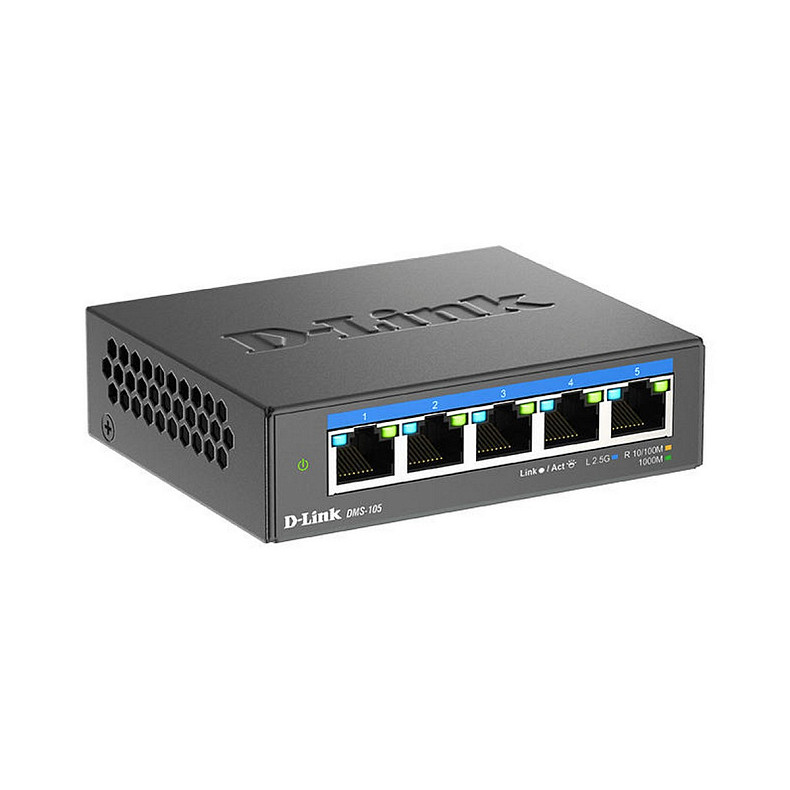 Комутатор D-Link DMS-105 5x2.5GE, Некерований