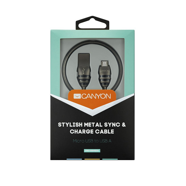 Кабель Canyon USB - micro USB (M/M), 1 м, Dark Grey (CNS-USBM5DG)