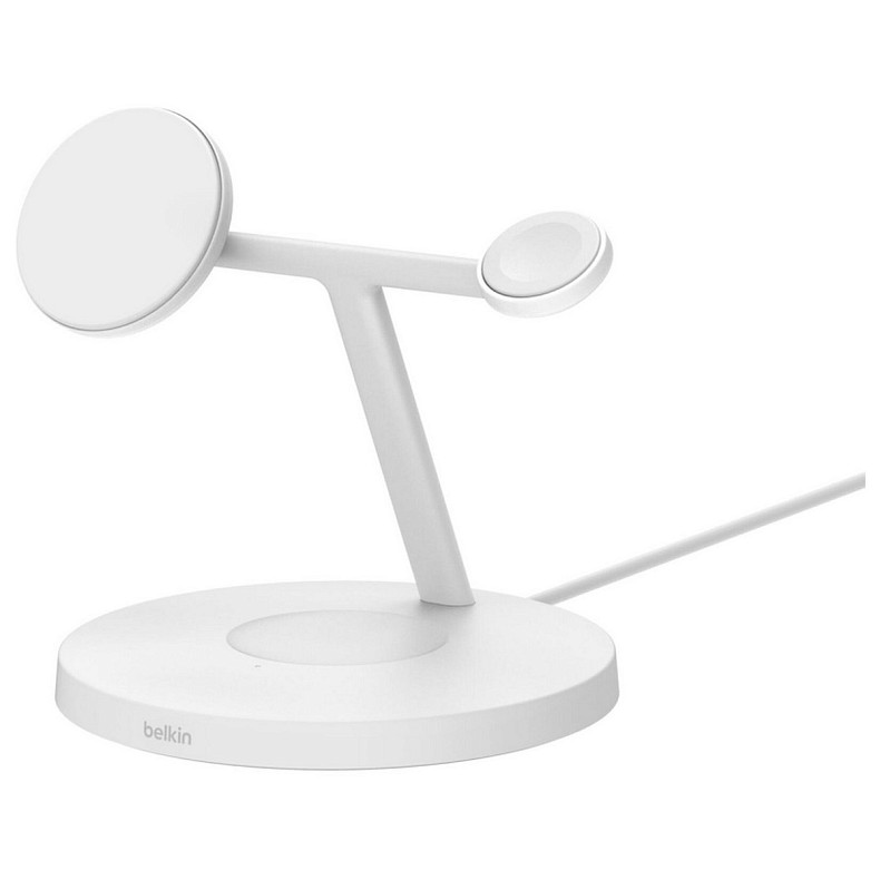 Зарядное устройство беспроводное Belkin 3в1 Magnetic Pad Qi2 15Вт, белый
