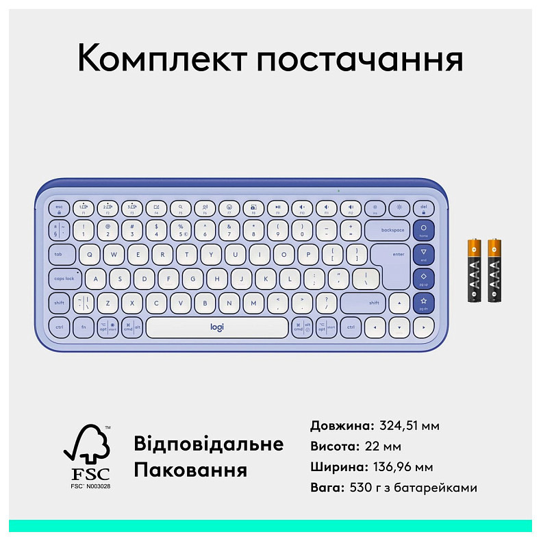 Клавиатура Logitech Pop Icon Keys Lilac (920-013074)