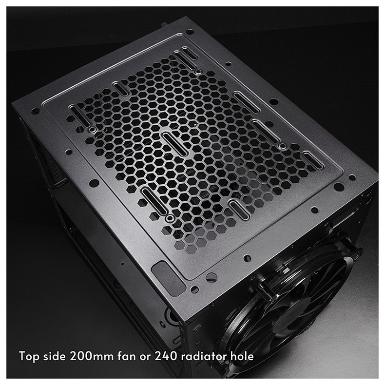 Корпус Chieftec THE CUBE CI-03B-OP, без БЖ, fan 20cm, mATX, Black