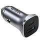 Автозарядка 2xUSB 30W (USB-A + USB-C) QC 4.0 Сіра (EC305) UGREEN