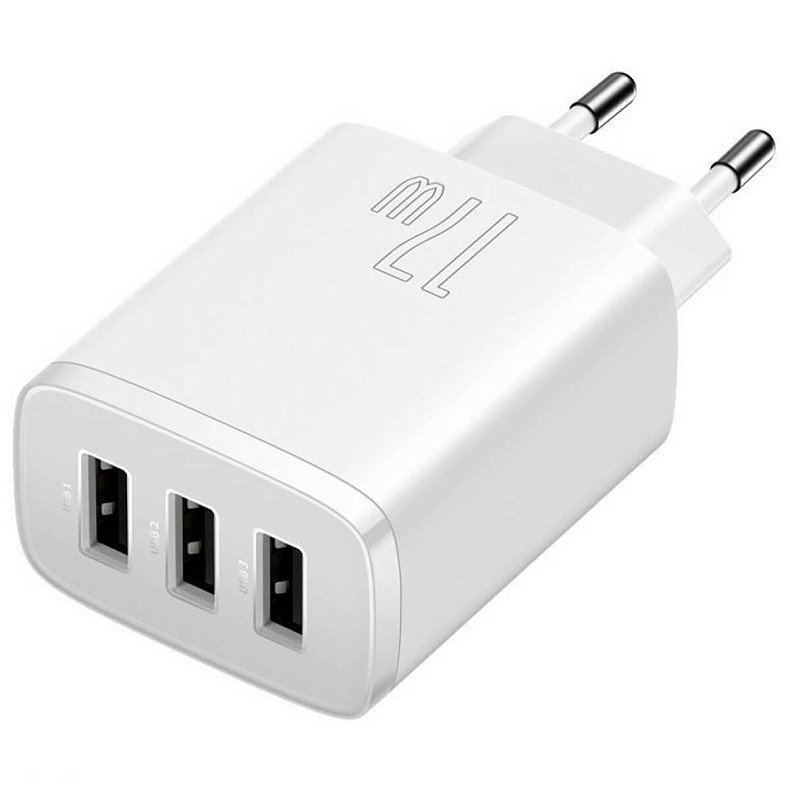 Сетевое зарядное устройство Baseus Compact Charger 3U 17W EU White (CCXJ020102)