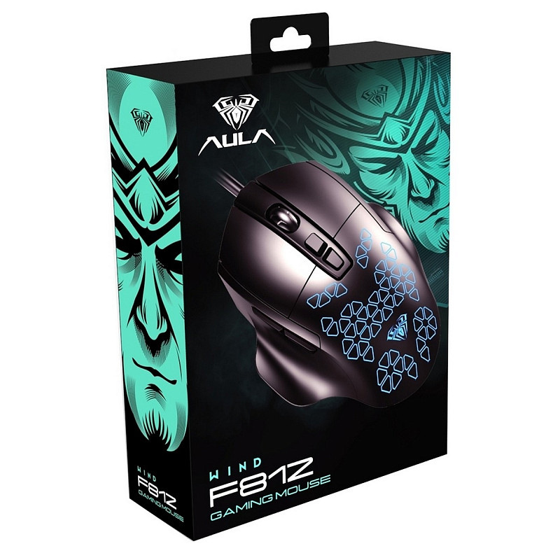 Мишка Aula F812 Wired gaming mouse with 7 keys Black (6948391213132)