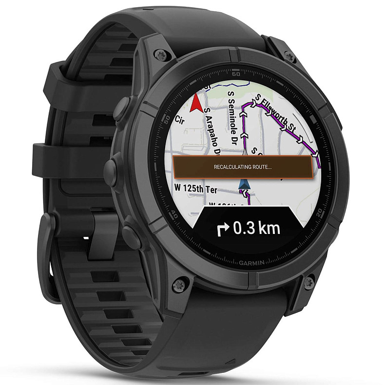 Спортивний годинник GARMIN Fenix E 47mm AMOLED Slate Gray with Black Silicone Band