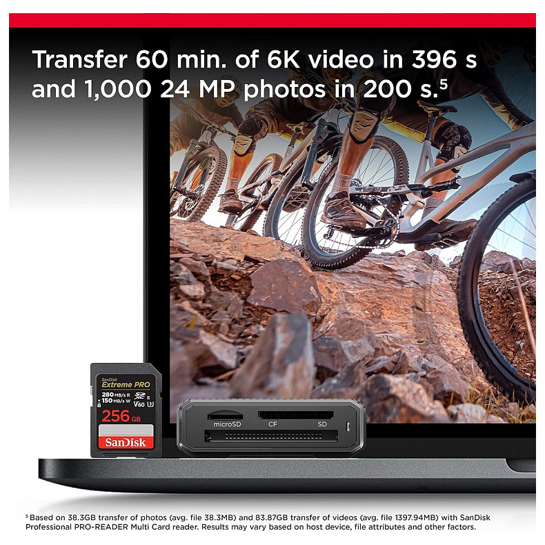 Карта памяти SanDisk SD 256GB C10 UHS-II U3 ??R280/W150MB/s Extreme Pro V60