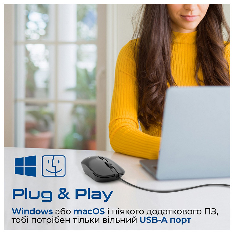 Миша Promate CM-2400 чорного кольору