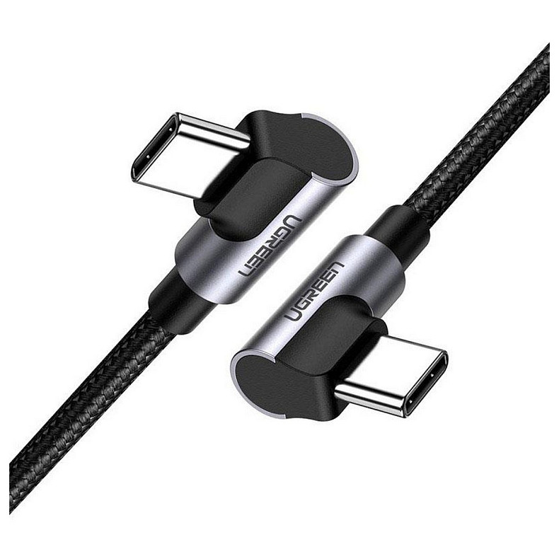 Кабель USB 2.0 Type-C M-M, 2 м, 90°, (20V/3A), (60W) Черный US323 UGREEN