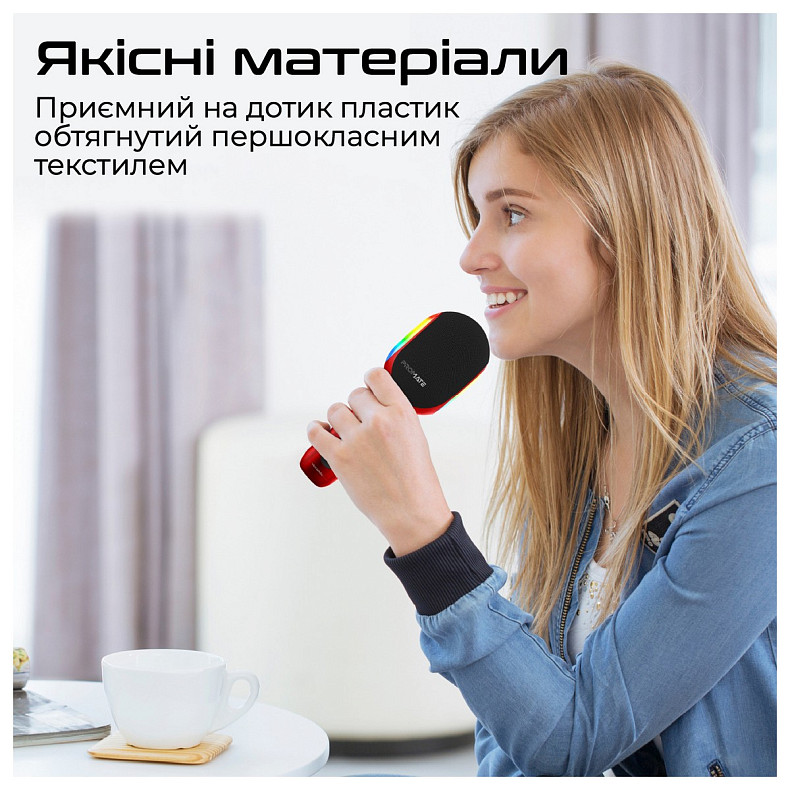 Микрофон Promate VocalMic Bluetooth 2 x AUX LED Red (vocalmic.red)
