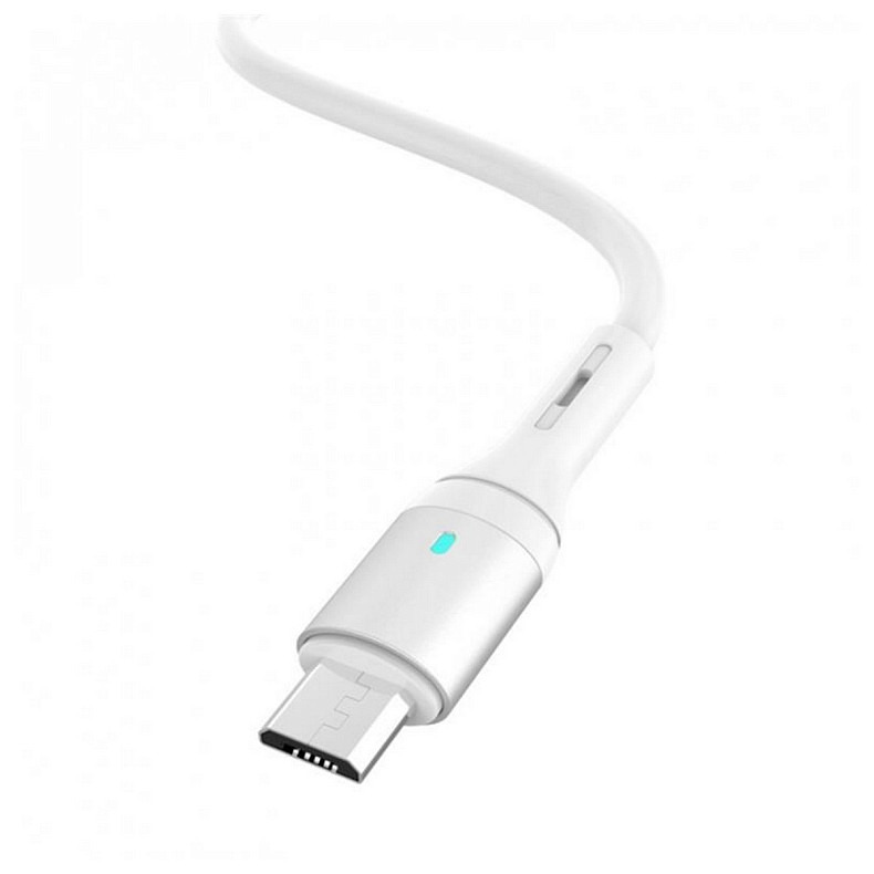 Кабель SkyDolphin S06V LED Smart Power USB - microUSB 1м, White (USB-000558)