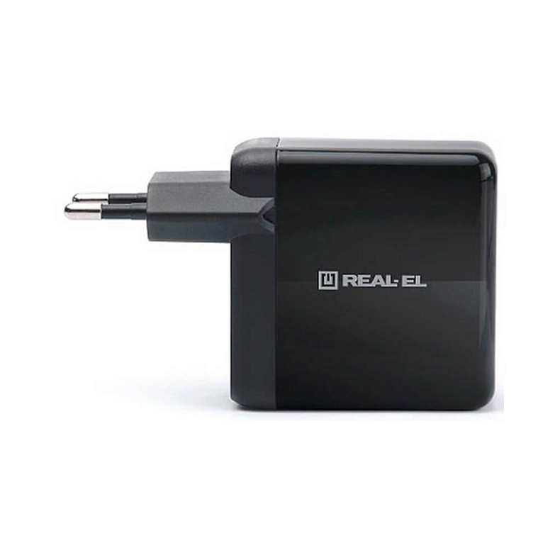 Сетевое зарядное устройство REAL-EL CH-350 QC3.0 (2USB, 3A) Black