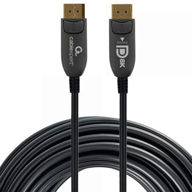 Кабель оптичний (AOC) DisplayPort V.1.4, 8К 60Гц/4К 120Гц, позолочені конектори, 30 м