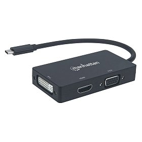 Док-станция USB3.1 Type-C --> HDMI/DVI-I/VGA Black Manhattan