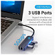 Хаб USB 3.1 Type-C -> 3xUSB 3.0+MicroUSB+RJ45 100M Ethernet черный Vention