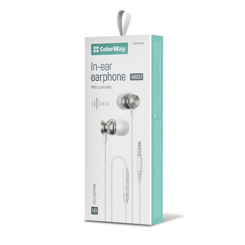 Гарнитура СolorWay 3.5 mm Wired Earphone UrbanBeat White (CW-WD03WT)
