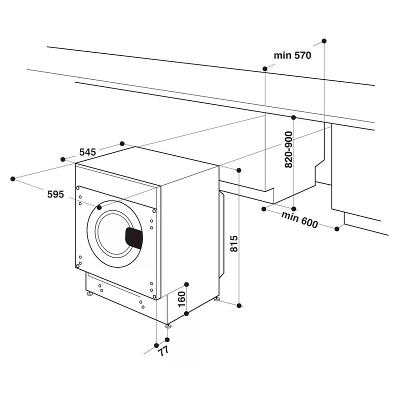 Вбудована пральна машина Whirlpool BI WMWG 71484E EU