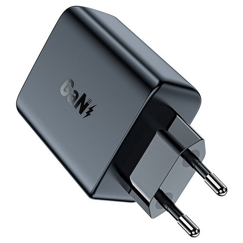 Зарядний пристрій 2xUSB 50W (USB-C+USB-C) Gan A29 Fast Charger Black Acefast