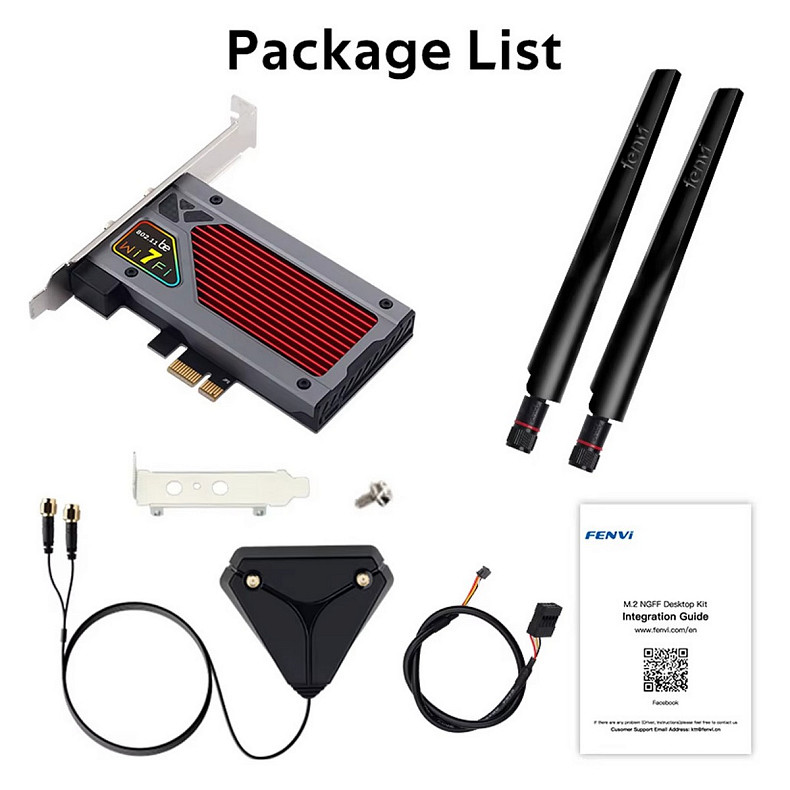 Бездротовий адаптер Fenvi FV-BE8800RGB Wi-Fi 7 Bluetooth 5.4 Gaming Tri Band