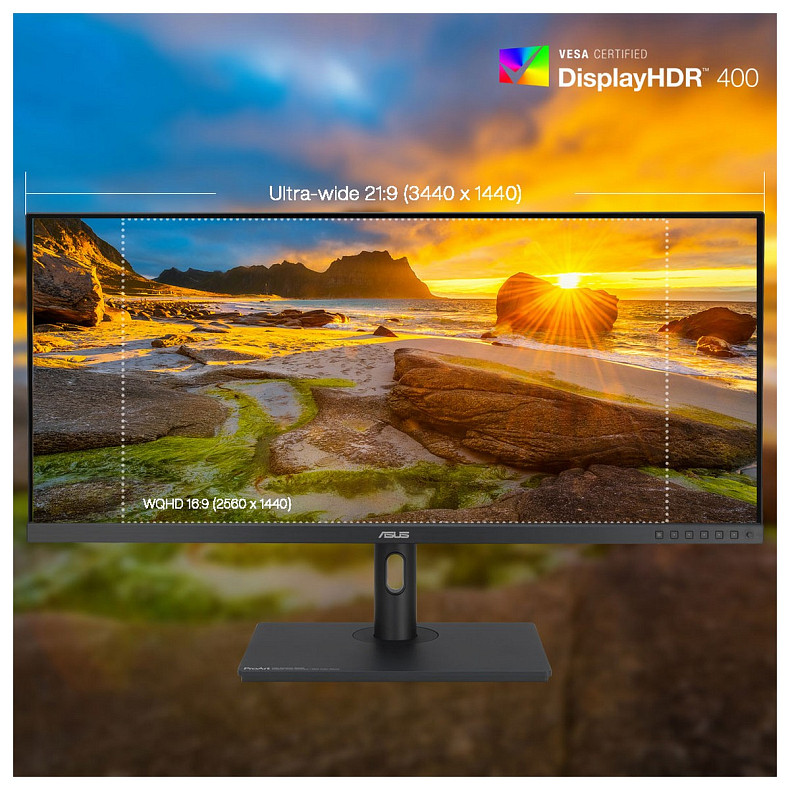 Монитор Asus 34" ProArt PA348CGV 2xHDMI, DP, USB-C, 4xUSB, MM, IPS, 3440x1440, 21:9, 120Hz, 2ms