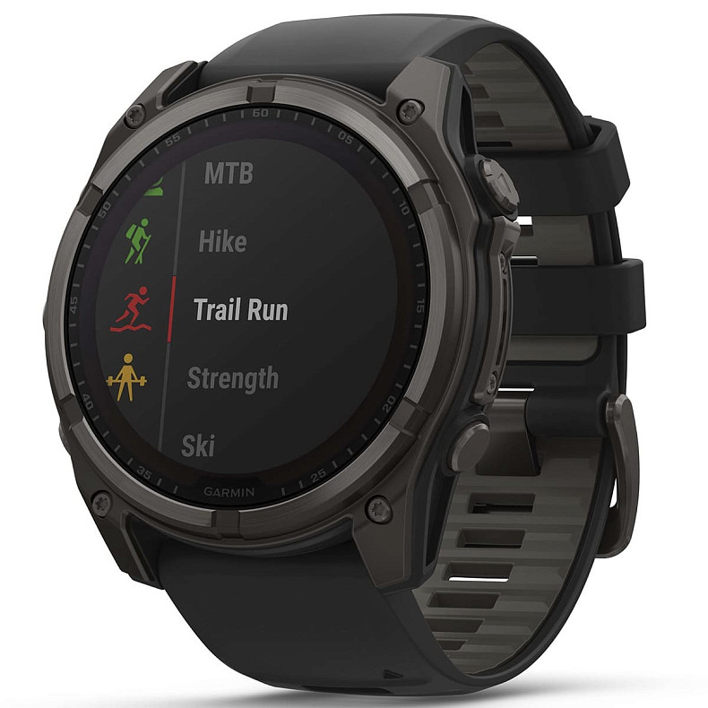 Спортивные часы GARMIN Fenix 8 51mm Sapphire Solar Carbon Gray DLC Titanium with Black Silicone Band