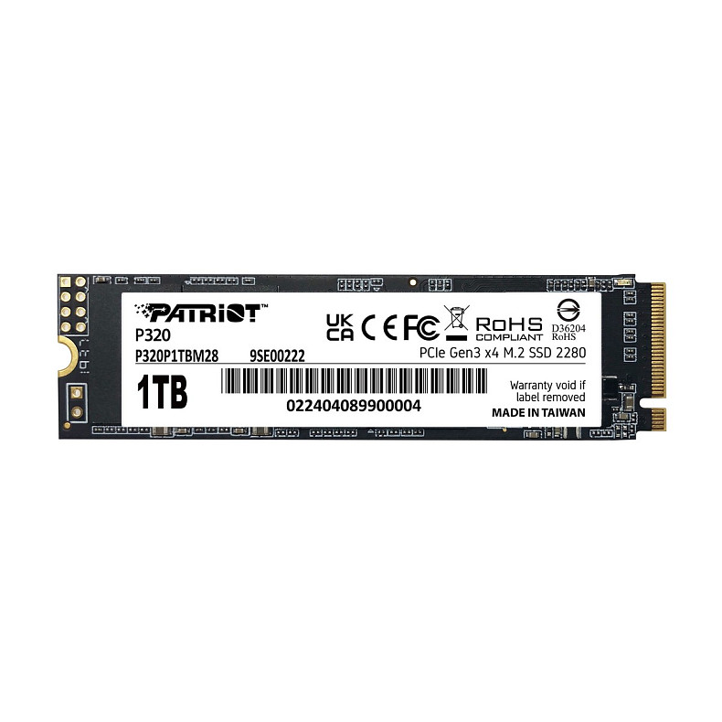 SSD диск Patriot P320 M.2 2280 PCIe 3.0 x4 NVMe TLC 1TB (P320P1TBM28)