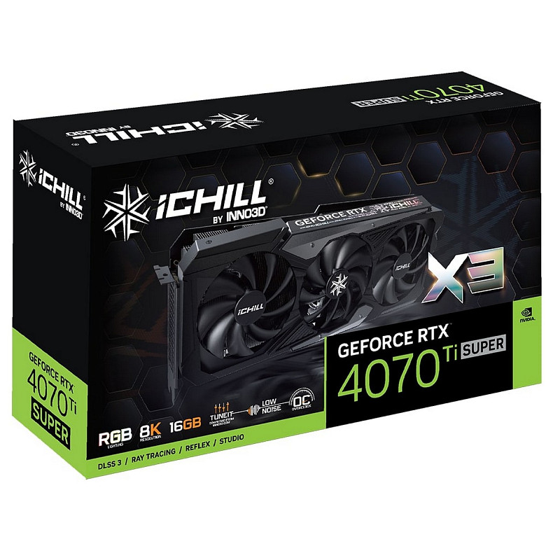 Відеокарта INNO3D GeForce RTX 4070 Ti Super 16GB GDDR6X iChill X3