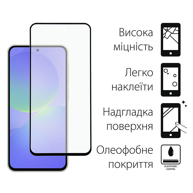 Защитное стекло Dengos для Samsung Galaxy A36 5G SM-A366 Black Full Glue (DG-TG2P-68) 2шт