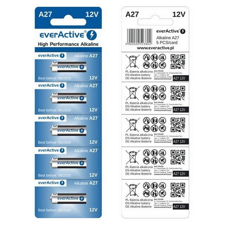 Батарейка everActive A27 BL 5шт