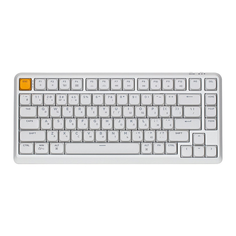 Клавиатура механическая Keychron J1 82Key, K pro Brown, WL/BT/USB-A, QMK, Hot-swap, EN/UKR, RGB, белый