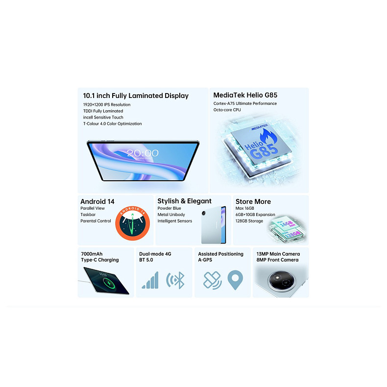 Планшет Teclast M50 Plus 6/128 LTE Blue