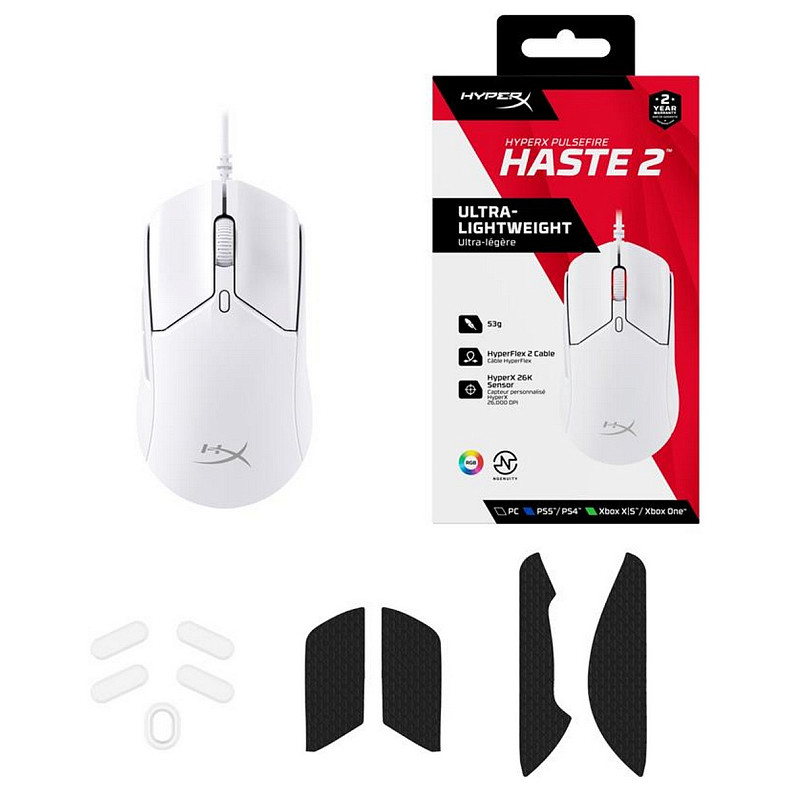 Мышка HyperX Pulsefire Haste 2 White (6N0A8AA)