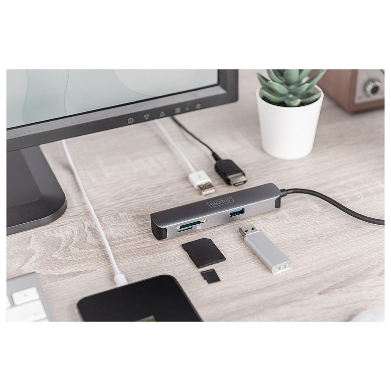 Док-станция DIGITUS Travel USB-C, 5 Port