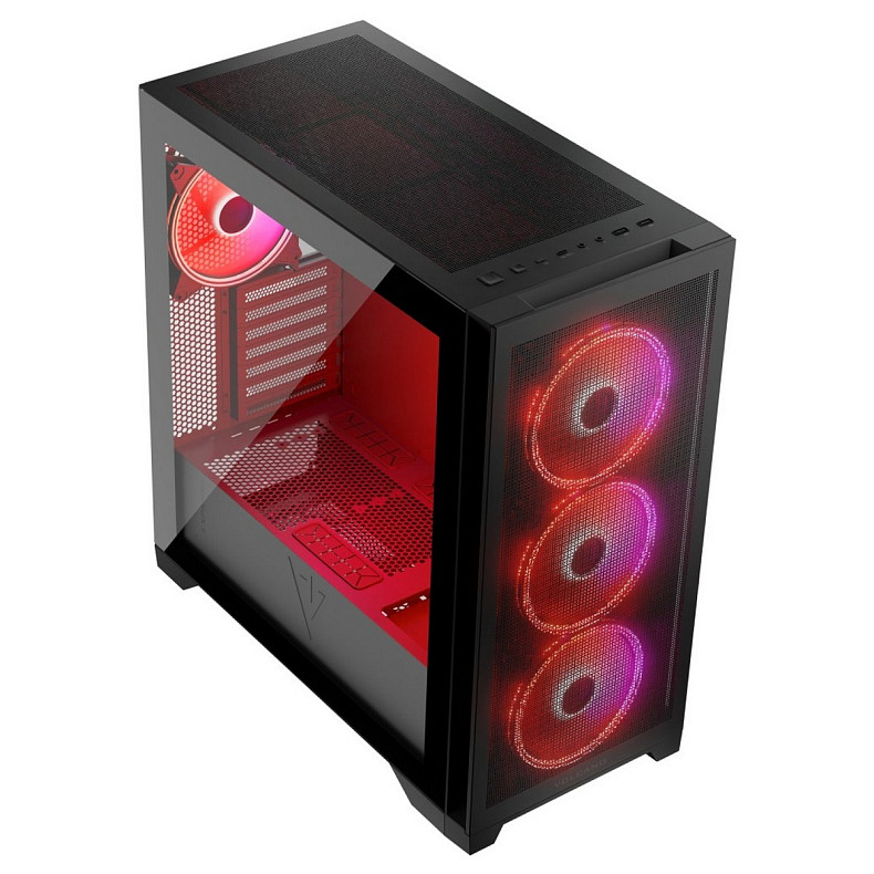 Корпус Modecom volcano expanse s argb 4x140mm fans midi usb 3.0x2+type-c black без БЖ ATX
