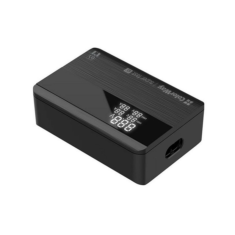 Сетевое зарядное устройство ColorWay Power Delivery (2USB-A + 2USB TYPE-C) (65W) Black (CW-CHS040PD-