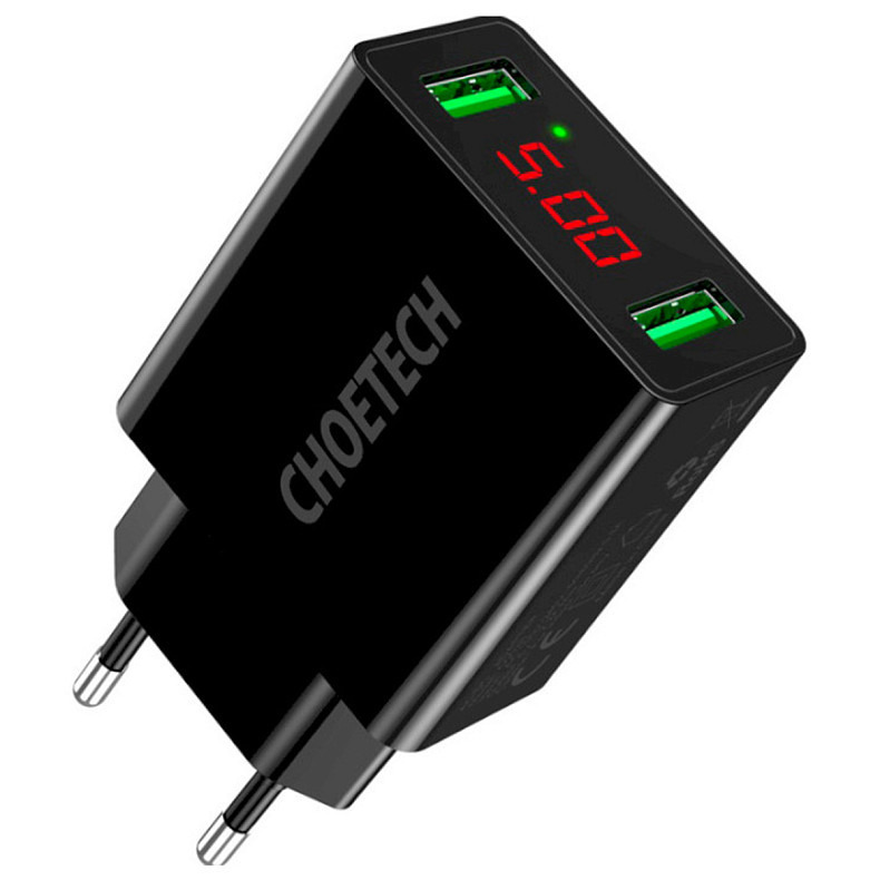 Сетевое зарядное устройство для Choetech C0028 Dual Port USB Black