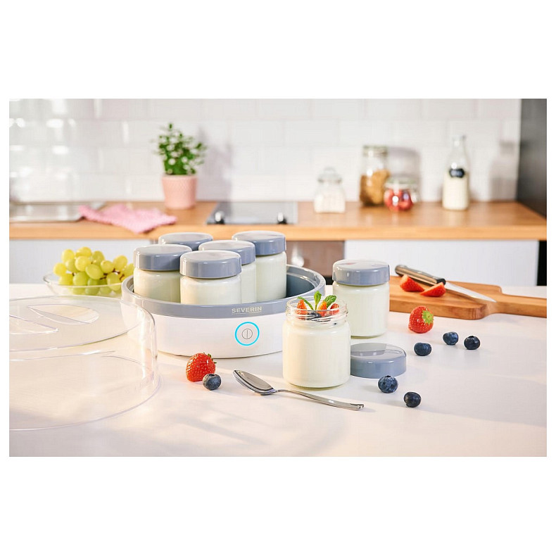 Йогуртниця Severin 13Вт, пластик, біло-сірий