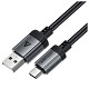 Кабель USB 2.0 AM-Type-CM, 1.2 м, 3.0A, алюминиевый Alloy Black, C20-04 Acefast