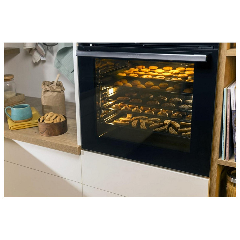 Духова шафа Gorenje електрична, 77л, A+, дисплей, макс.темп.- 300, IconLed, чорний