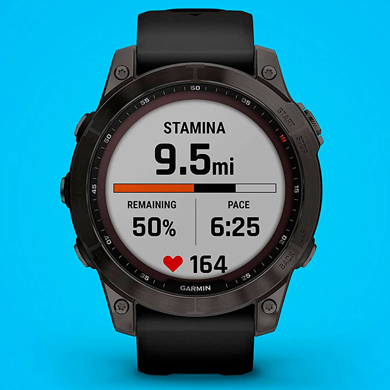 Спортивний годинник Garmin Fenix 7 Sapphire Solar Carbon Gray DLC Titanium with Black Band