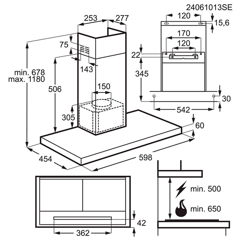 Витяжка купольна Electrolux LFT826X