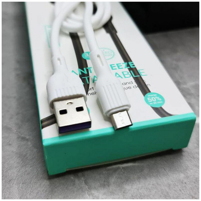 Кабель SkyDolphin S03V USB - microUSB 1м, White (USB-000421)