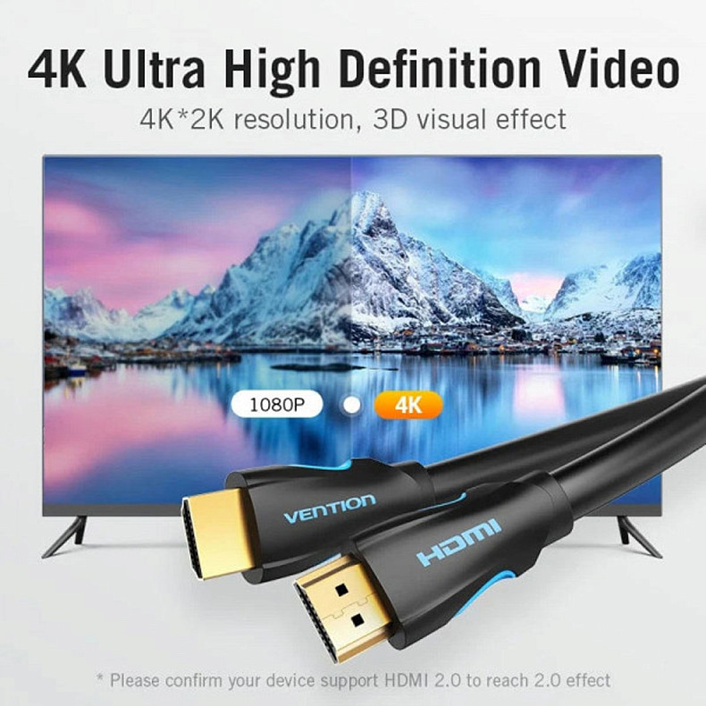Кабель HDMI M-M,15.0 м, V2.0, 4K 30Гц, PVC Vention